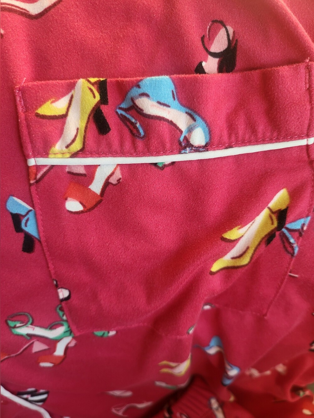kate spade Pink Short Sleeve Pajama Set with Shoe Print - Picture 3 of 4